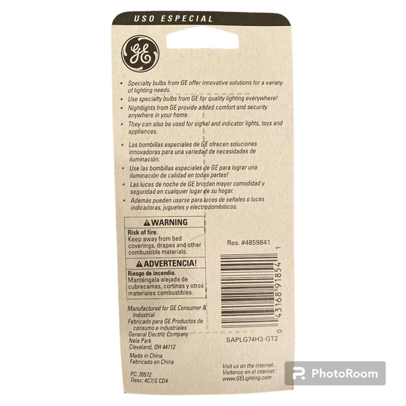 GE  Night light Bulb Candelabra Base C7 120V  3 Packs of 4 BulbsTotal 12 - Picture 3 of 5